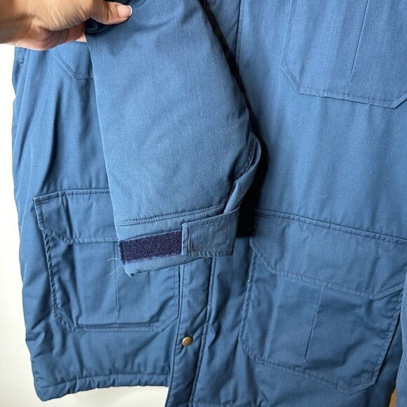 Woolrich Men's Blue Parka Long‎ Chore Jacket Coat Vintage Made In USA Large - Picture 3 of 16